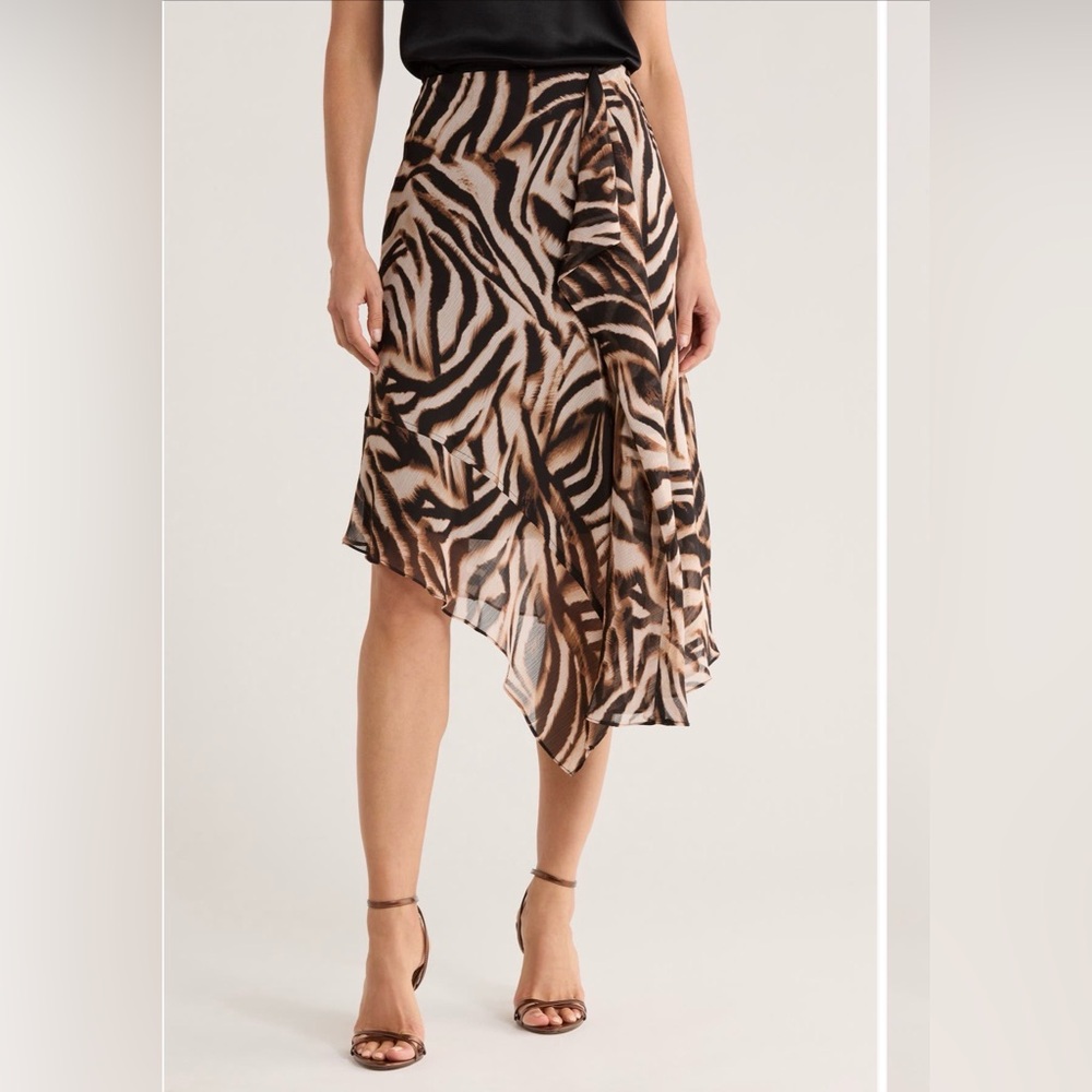 DKNY Ruffle Chiffon Skirt